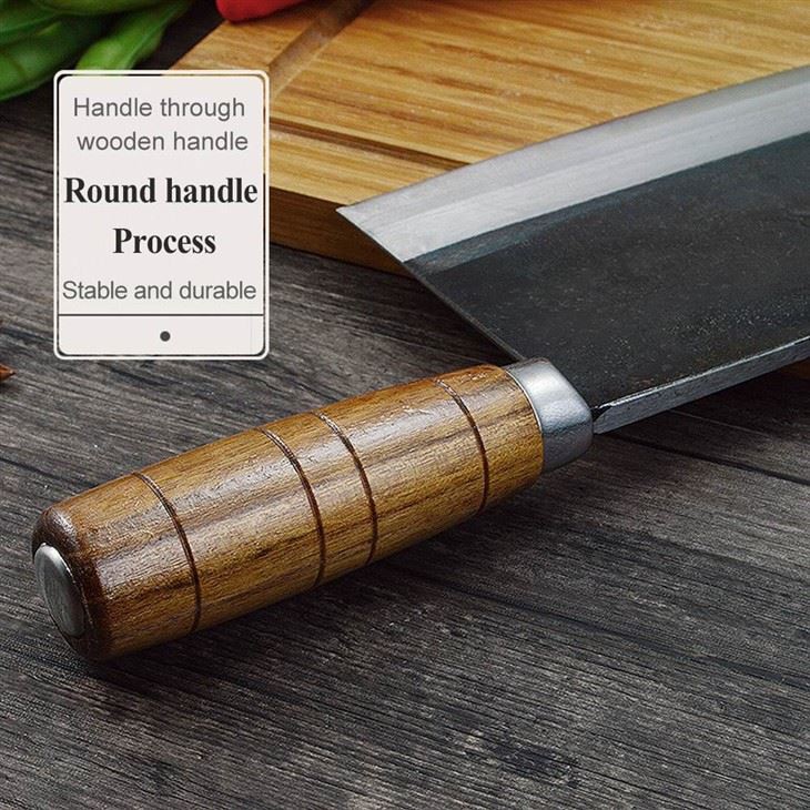 DS-2623 Kitchen Knife Composite Steel Handmade Forged Chef Knife Full Tang Handle Meat Cleaver Factory Price (4)